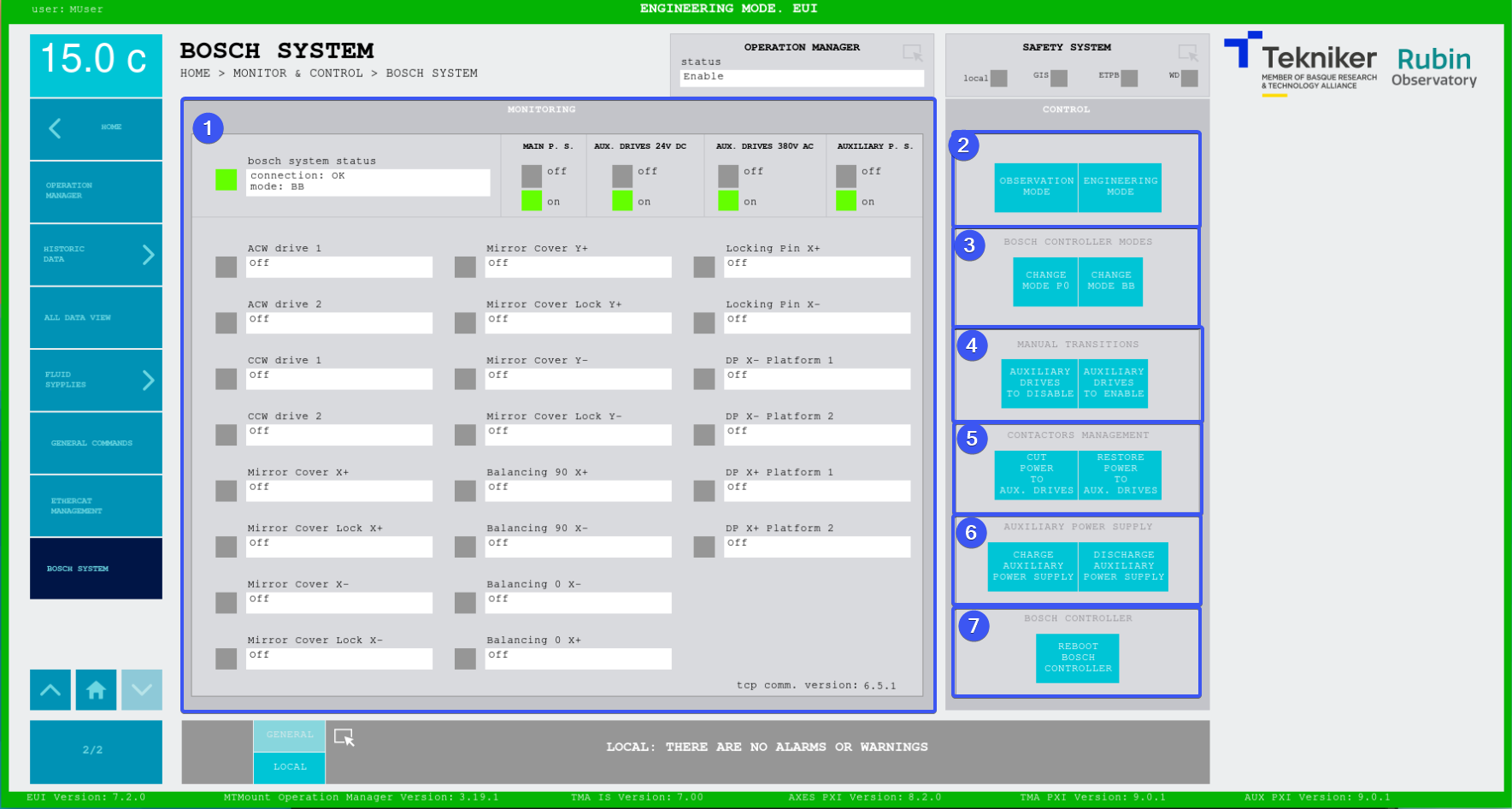 Bosch System screen