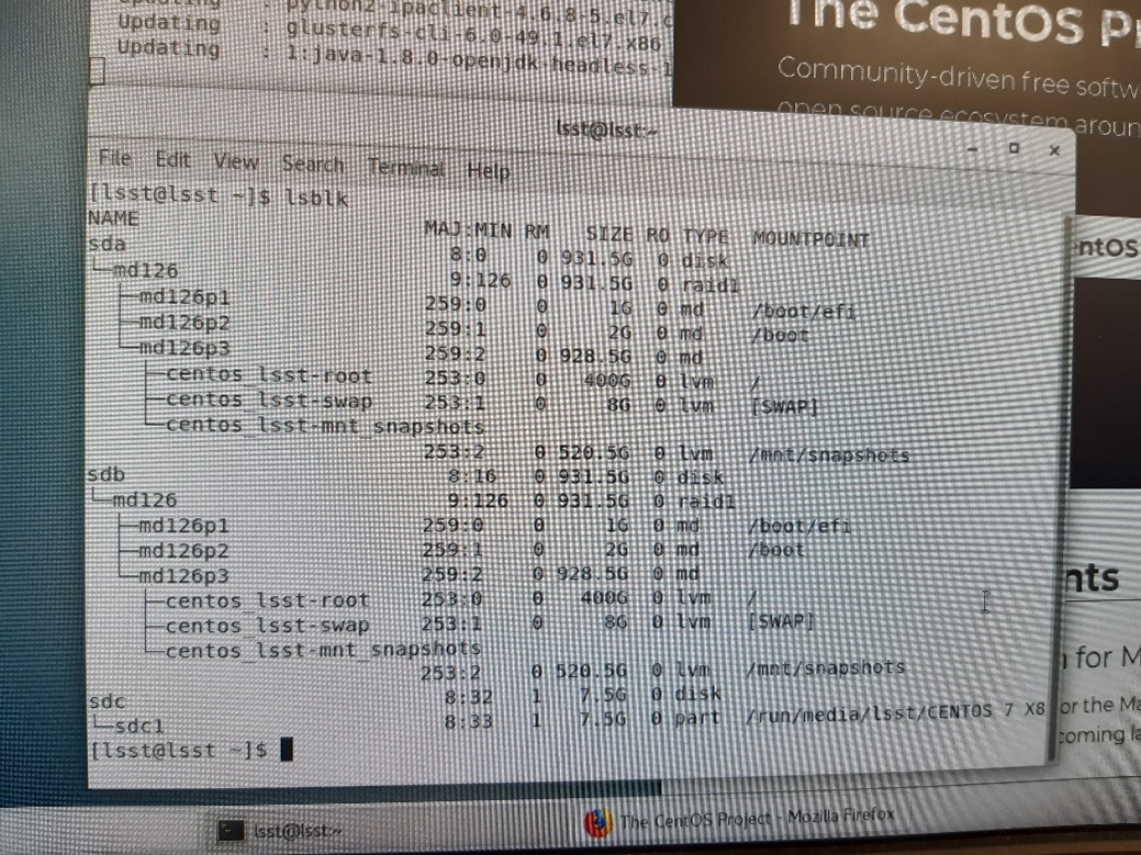 Partitions result after installation