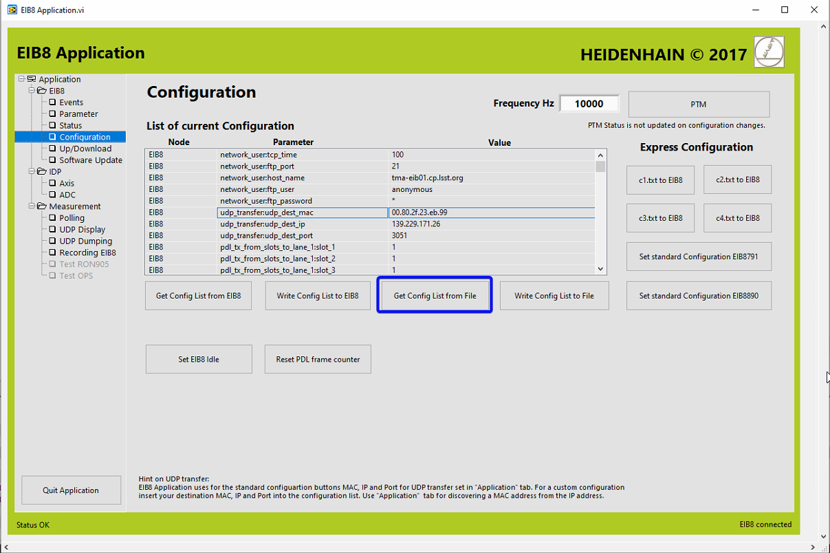 Load EIB Configuration File