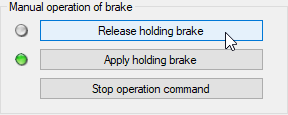 Release holding brake