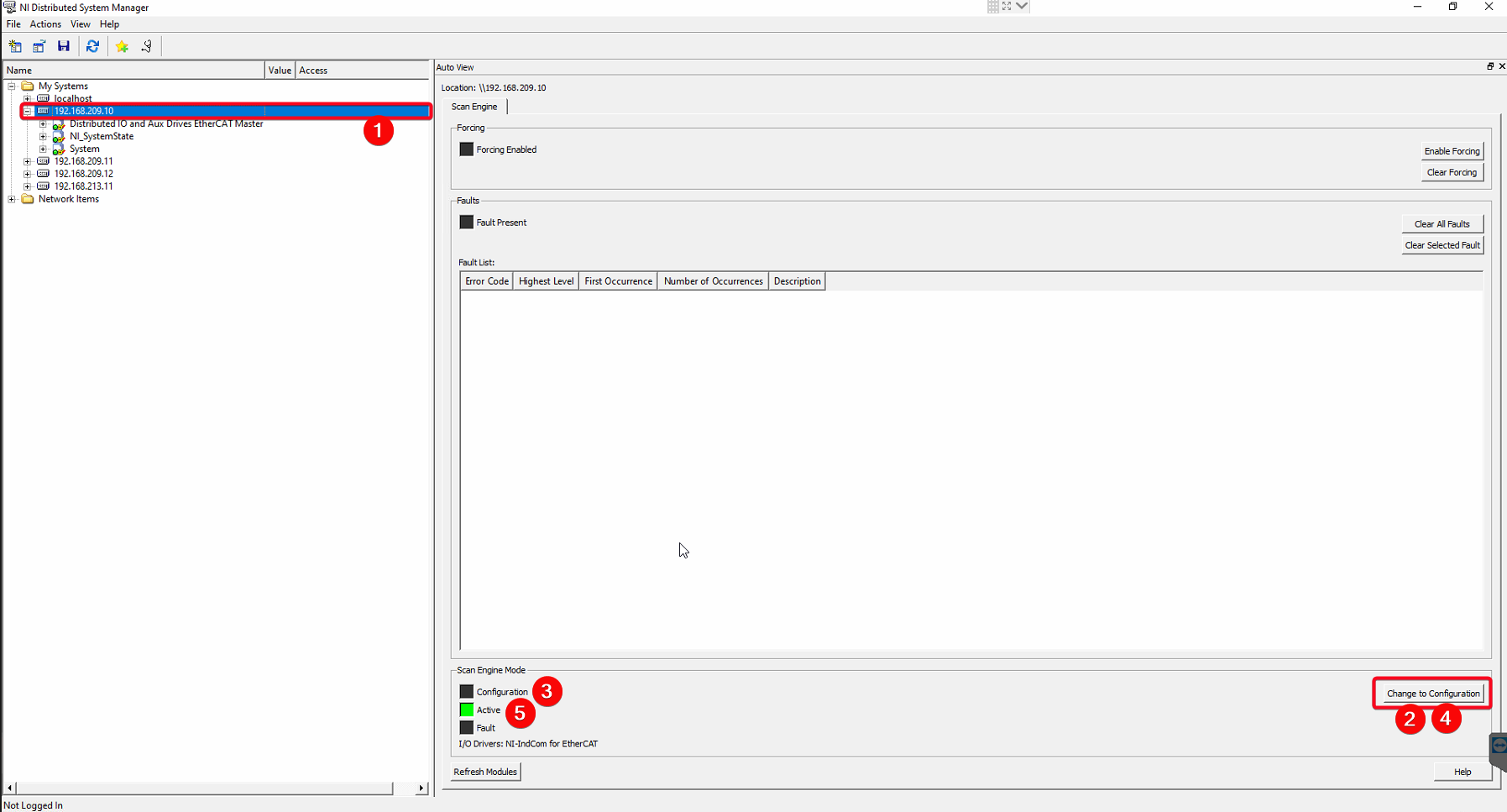 Steps for restoring TMA-PXI EtherCAT line